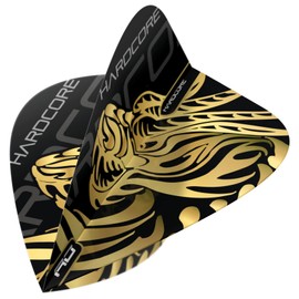 RED DRAGON Jonny Clayton Hardcore Gold Dragon Kite Darts Flights - 3 Sets per Pack (9 Dart Flights in Total)