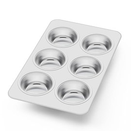 Herogo Stainless Steel Muffin Baking Mould for 6 Muffins, 29 x 18 x 3 cm
