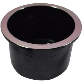 FR Replacement Cup Holder with Black Chrome Lip for Recliners and Sofas