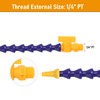 Flexible Coolant Hose, 6pcs Round Nozzle 1/4inch PT Plastic Flexible