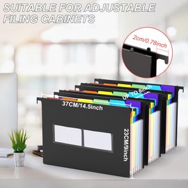 Expanding Hanging File Folders, File Folders for Filing Cabinet, 7 Expandable Accordian Pockets, Hanging File Folders Letter Size for Filing Cabinet, Larger Capacity Hanging Folders, 3 Packs