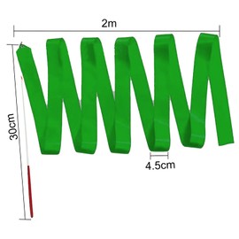 XDGBGFN 12pcs Dance Ribbons Gymnastics Ribbons Twirling Ribbons for Twirling Exercise Circus Carnival Ribbon with Sticks Wands 2 Metres (green)