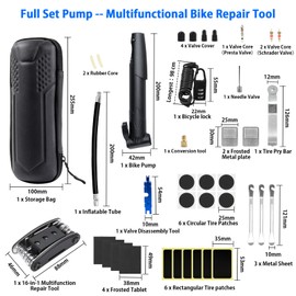 Bicycle Repair Kit 38 Pieces Ninonly Bicycle Repair Tool Set with 16-in-1 Bicycle Multitool, Bicycle Pump and Bicycle Emergency Kit, for Mountain Bike and Road Bike Camping Essentials