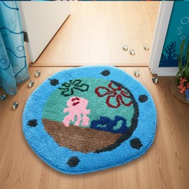 Cartoon Sponge Bathroom Rug Cute Beach Ocean Bathroom Rug Sea Ocean Anime Decorative Doormat Funny Cute Party Floor Mat Flowers Bubbles Mat for Doormats Non Slip Washable Bath Mat Christmas Funny Gift