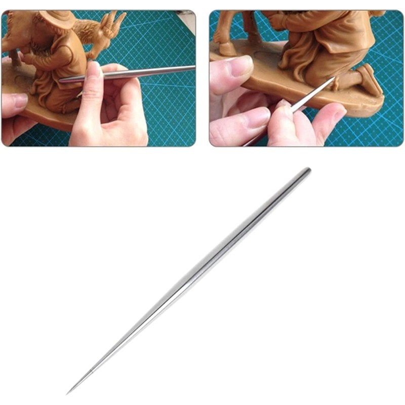 Silver Needle Crafting Stick Pottery Clay Engraving Tool Stainless Steel