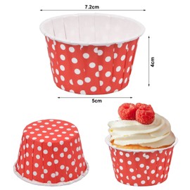Joyan Pack of 50 Cupcake Cases, Muffin Moulds, Paper, Greaseproof, Paper Baking Cups, Cupcake Baking Cups for Party, Wedding, Birthday (Red)