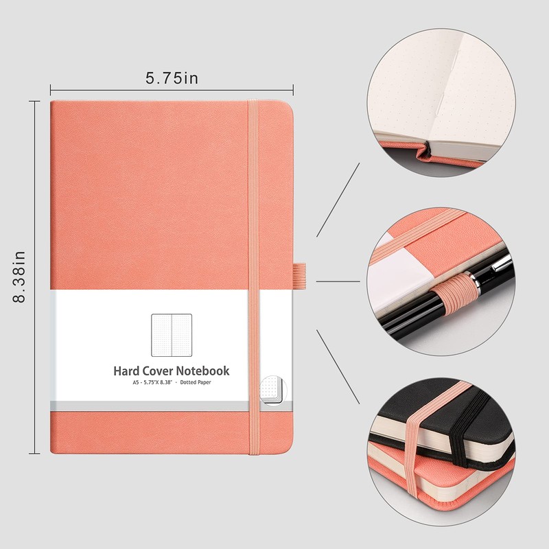 RETTACY A5 Dotted Notebook Pack of 2 - Bullet Dot