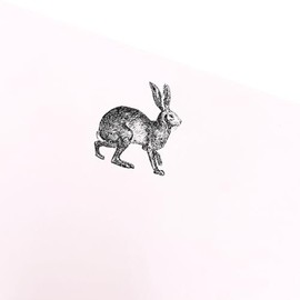 Laid Writing Paper, 120gsm, A5 (148x210mm), Printed in UK, Traditional Motif (Hare, 24 Sheets)
