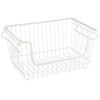 Pearl Metal Wire Stacking Basket Medium Size Kit HB-5072 White