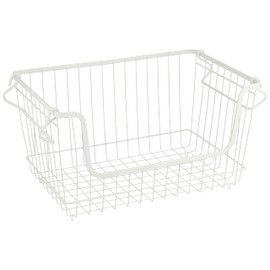 Pearl Metal Wire Stacking Basket Medium Size Kit HB-5072 White
