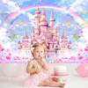 ASDCXZ Princess Castle Background 2.2 x 1.5 m, Pink Castle