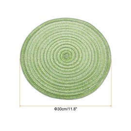 sourcing map 4pcs Round Braided Placemats 12" Non-Slip Round Table Mats for Dining Tables Washable Heat Insulation Woven Placemats Indoor Outdoor for Family Holiday Dinner, Green