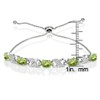 Ice Gems Sterling Silver Genuine Peridot Infinity Adjustable Bracelet