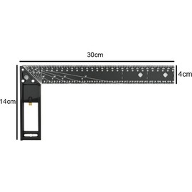 MTSDM Multi Angle Measuring Ruler, Professional 45/90 Degree Multifunctional Right Angle Ruler, Woodworking Square Ruler Universal Combination Angle L Square for Precise Measuring, Drawing