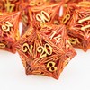 ORIFANTOU Metal DND Dice Set with Box, Golden Red Tree