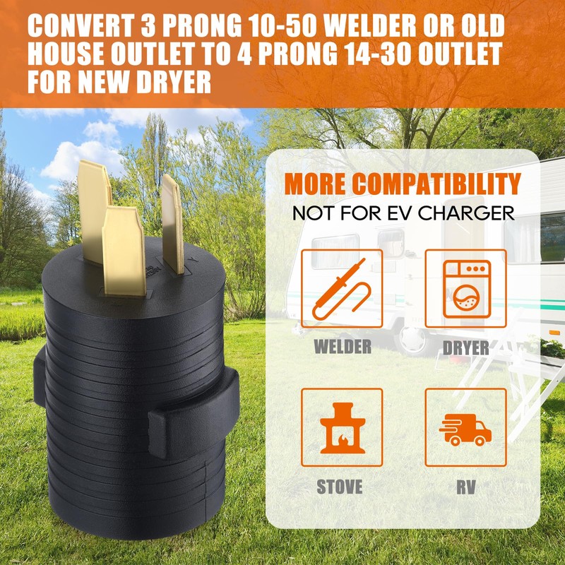 NEMA 10-50P to 14-30R 50Amp to 30Amp Dryer Adapter 3