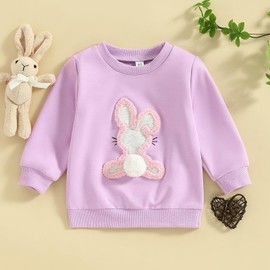 FIOMVA Toddler Baby Girl Boy Easter Outfits - 0-24Months, 2t-5t Sweatshirt, Fuzzy Bunny Sweater Top & Shirt