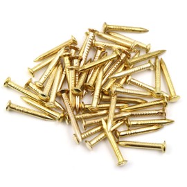 Design61 50 x Steel Pins Steel Nails Skirting Board Pins Nail 2.5 x 25 mm Brass-Plated