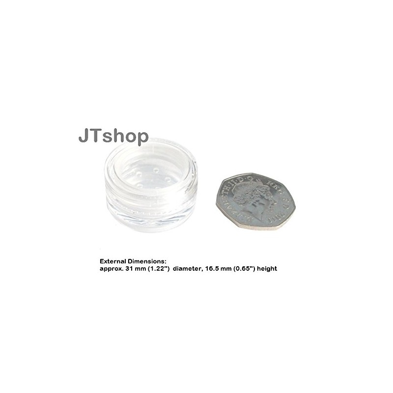 3mL CLEAR THICK WALL Empty SMALL PLASTIC SIFTER JAR for