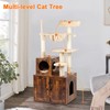 Timberer Cat Tree with Litter Box Enclosure, 2-in-1 Cat Tower