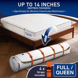 LVYSHOW Mattress Vacuum Storage Bag for Memory Foam, Latex and Hybrid Mattress, Easy Moving and Storage (Full/Queen Size)