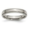 Solid Titanium Grooved and Beaded Edge 4mm Plain Classic Wedding