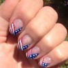 24pcs Independence Day Press on Nails Short Square American Flag