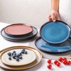 LERATIO Ceramic Plates Set of 6, 10.5 Inch Reactive Glaze
