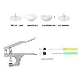 IMNTHO Snap Fasteners kit,Snap Pliers for Plastic Snaps, 150 Sets Sets T5 Plastic Buttons for Sewing and Clothing, Crafting(15 Color)