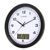 Champion 25cm Quartz wall clock with inset LCD display with