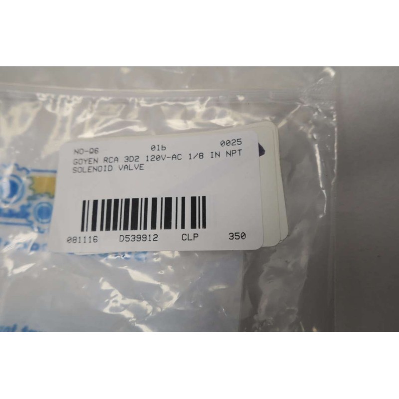 NEW GOYEN RCA 3D2 120V-AC 1/8 IN SOLENOID VALVE D539912