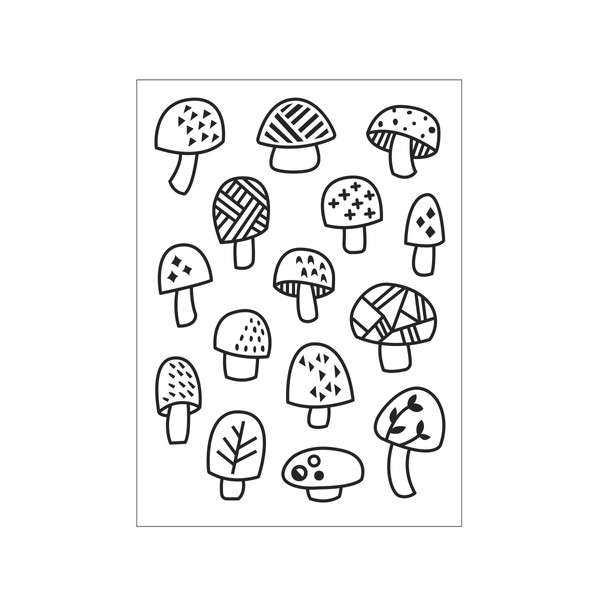 Darice 30041284 Embossing Folder Mushrooms Transparent A6