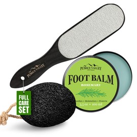 Foot Callus Remover Set 3 Pcs - Pumice Stone - Feet File Scrubber - Foot Balm Rosemary - Feet Care Treatment