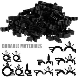 Kandishiex US 290Pcs Car Wire Harness Routing Clip Assortment Kit 5 Different Sizes Wire Loom Routing Clips Enduring Nylon Retainer Car Clips Replacement Parts for Most Cars Auto(black)