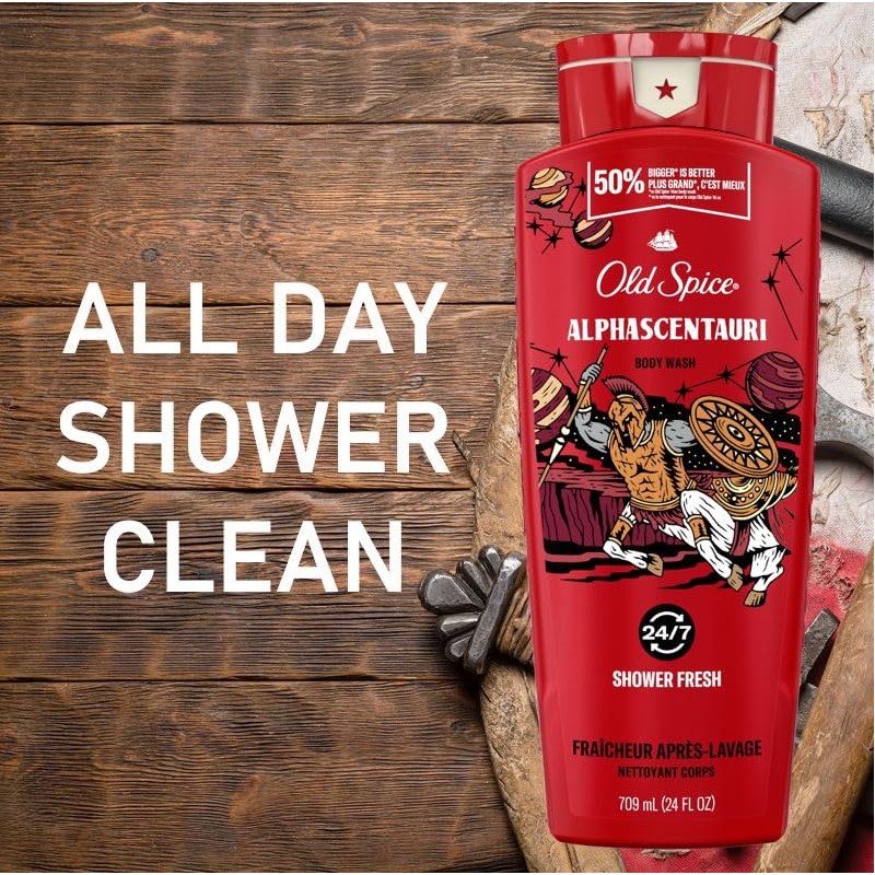 Old Spice Body Wash for Men, AlphaScentauri, Long Lasting Lather,