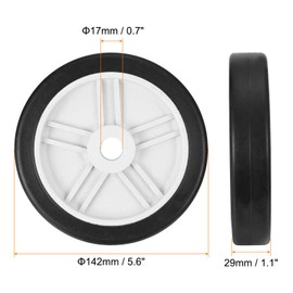 PATIKIL 5.6" Air Compressor Wheels, 2 Pack Universal Air Compressor Wheel Replacement Part with 0.7" Dia. Hole for Easy Mobility