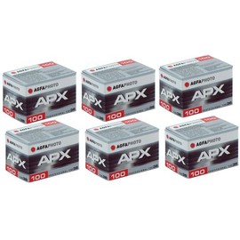 6pcs Agfa APX 100 135-36 Professional B&W Film
