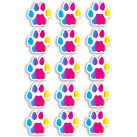 A4 Sheet 15 x Rainbow Cat Paw Prints Vinyl Stickers Animal Laptop Car Bike #6466 (A4 (30cm x 20cm))