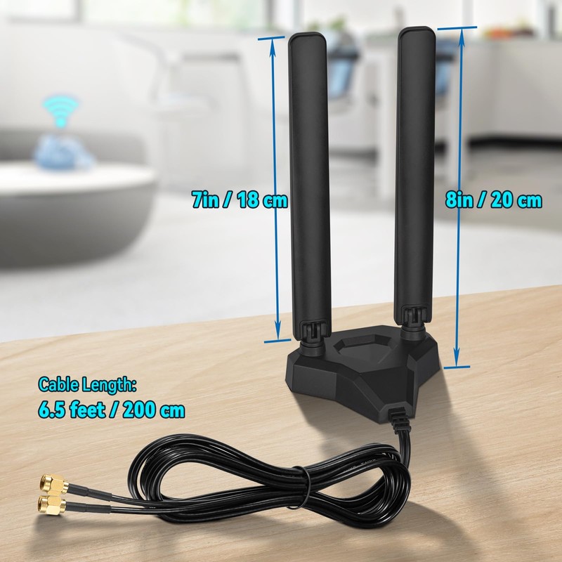Eightwood WiFi 6E Tri-Band Antenna 6GHz 5GHz 2.4GHz Gaming WiFi
