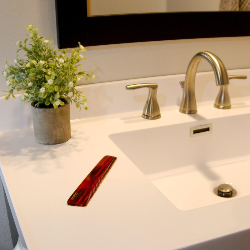 Amelia Beauty Cellulose Acetate 7in Styling Comb, Handmade, Smooth Edges,