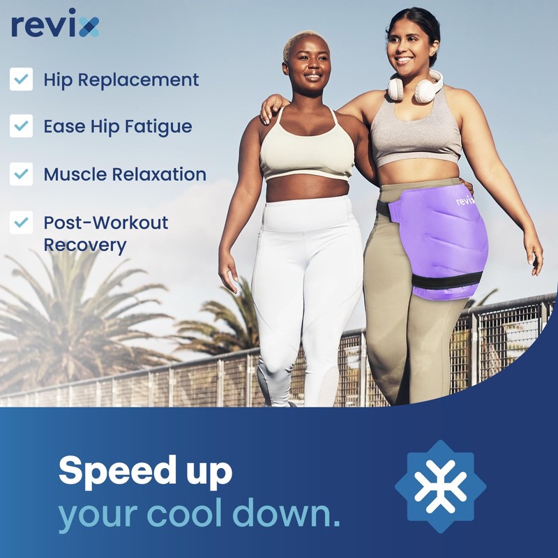 REVIX Extra Large Hip Ice Pack Wrap with Straps, Reusable