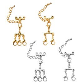 FFDHWU 4 Pieces Jewelry Connecting Buckles, Necklace Layered Buckles, Bracelet Buckles, Jewelry Buckles, Necklace Connectors, Jewelry Making Supplies