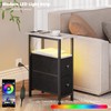 TRIFEBLE End Table with Charging Station, Narrow Side Table with