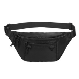 Dawnhoch Adjustable Crossbody Bags for Women and Men - Lightweight Waist Bag for Cycling, Hiking & Travel, Anti-Theft Pocket, Shoulder Strap(Black)​