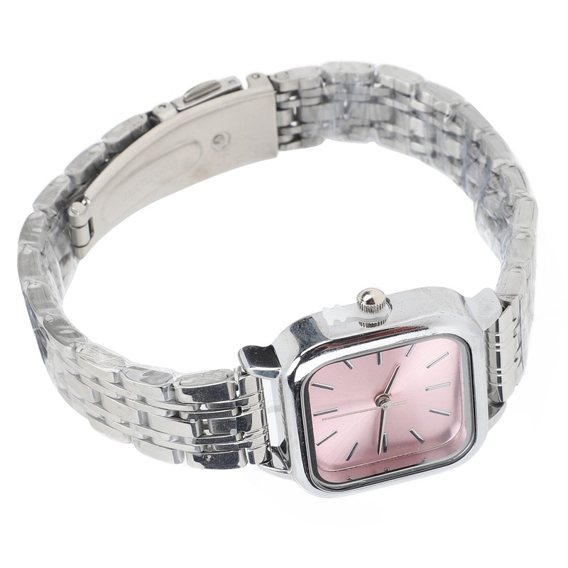 Women Quartz Watch Alloy Steel Strap Stylish Waterproof Ladies Square