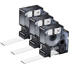 KCMYTONER 3 Pack Compatible for Dymo Rhino 1805443 Black on White 1" x 4.9' Industrial Heat Shrink Tube Labels for Rhino 6000 6500 Label Maker