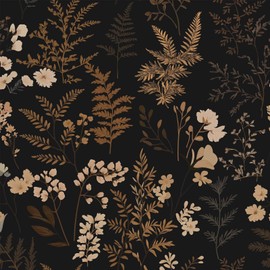 Akodm Peel and Stick Wallpaper Dark Vintage Botanical Floral 17.7"x124"