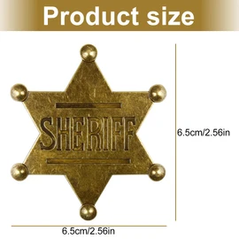 Lotsdonxia Vintage Zinc Alloy Western Sheriff Star Badge Brooch – Retro Hexagonal Pin for Parties, Commemorative Events & Western Themed Decorations