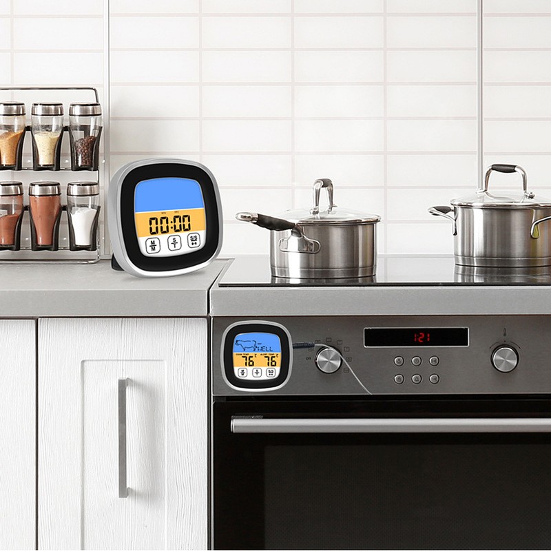 BBQ Thermometer 2 Alarm Mode Touch Screen Backlight Function Meat