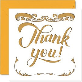 Stuff4 Elegant Thank You Card - Thank You Cards for All Occasions for Him or Her Appreciation Card 145mm x 145mm Thank You Cards for Gifts